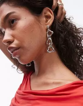 Topshop – Eva – Длинные серьги из серебра с плавным эффектом