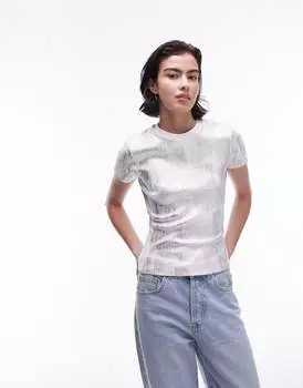 Topshop - Футболка с серебряной ламинацией