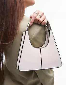 Topshop Galvin Off-White структурированная треугольная сумочка