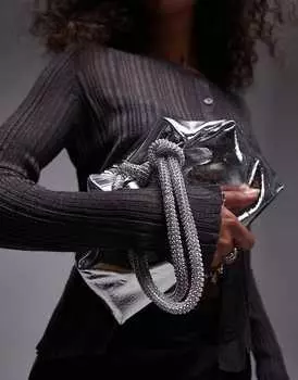 Topshop – Gatsby – Серебряная сумочка с декорированной ручкой