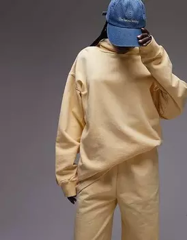 Topshop – Худи с приспущенными плечами и кислотной стиркой Buttermilk