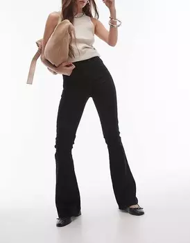 Topshop – Jamie – Черные расклешенные джинсы с высокой талией