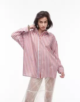 Topshop — легкая рубашка в красно-синюю полоску