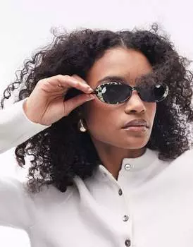 Topshop - Meadow - Овальные солнцезащитные очки черепаховой расцветки