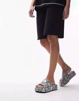 Topshop Мюли на плоской подошве Groovy в змеином цвете