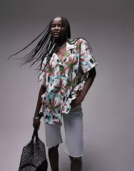 Topshop – Повседневная рубашка с ярким рисунком