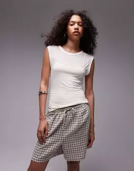 Topshop Premium – двухслойный прозрачный топ без рукавов