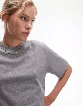 Topshop Premoim – темно-серая меланжевая футболка с короткими рукавами