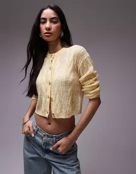 Topshop – Прозрачный кардиган косой вязки пахты