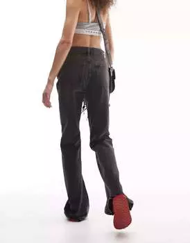 Топшоп расклешенного цвета в стиле 90-х годов с заниженным краем черного цвета Topshop