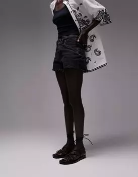 Topshop — расклешенные шорты Mom черного цвета