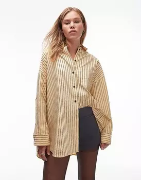 Topshop – рубашка супер-оверсайз с желтыми полосками