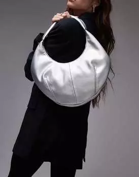 Topshop – Samira – Серебряная закругленная сумка через плечо