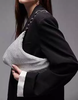 Topshop – Sarah – кремово-белая сумка на плечо с цепочной ручкой