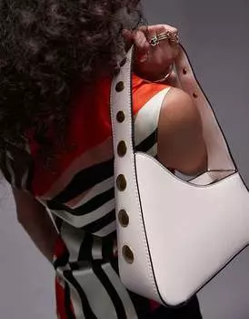 Topshop – Saul – Белая сумка через плечо асимметричного кроя с крышками