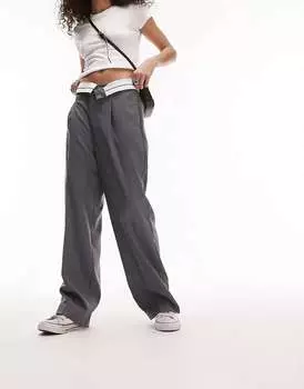 Topshop Серые мужские брюки с заниженной талией и заниженной талией