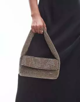 Topshop – Shelly – Золотистая сумка на плечо с украшением