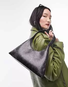 Topshop - Shia - черная сумка через плечо в стиле 2000-х с эффектом состаривания