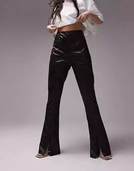 Topshop шоколадного цвета с расклешенной молнией и молнией спереди