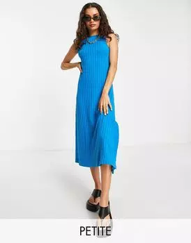 Topshop – синее трикотажное платье миди в широкие полоски