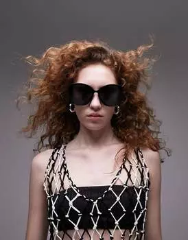 Topshop – солнцезащитные очки квадратной округлой формы черного цвета