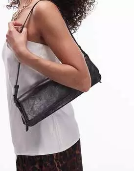 Topshop – Stassi – Удлиненная черная сумка через плечо