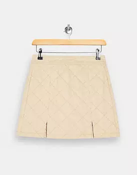 Topshop Стеганая юбка цвета экрю