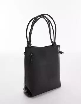 Topshop – Tahani – Черная сумка-тоут с узлами на ручках