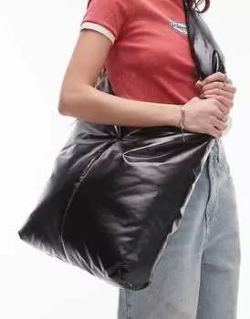 Topshop – Taio – Черная сумка через плечо с V-образным верхом