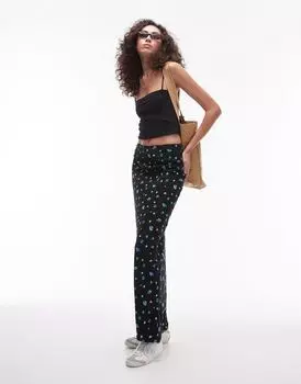 Topshop Tall – юбка макси синего цвета с мелким цветочным узором