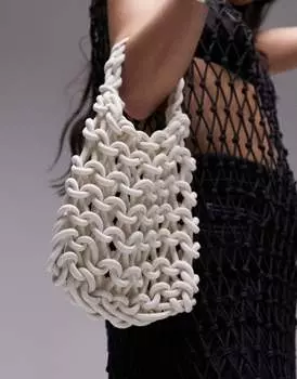 Topshop Tara - Сумочка из веревки кремового цвета