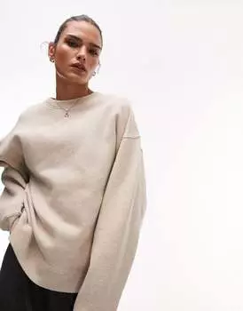 Topshop — толстовка премиум-класса с видимой строчкой цвета овсяного меланжа