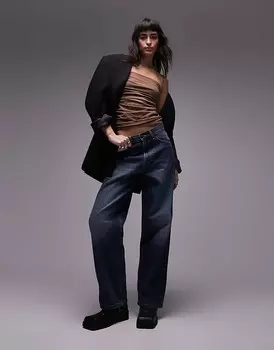 Topshop - Топ-бандо шоколадного цвета с рюшами по бокам