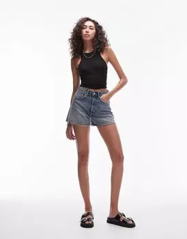 Topshop Высокие отбеленные удобные джинсовые шорты из эластичного денима Topshop