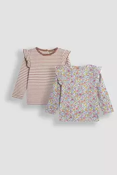 Топы с цветочным и полосатым узором, 2 шт в упаковке Jojo Maman Bb, желтый