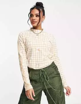 Топы с длинными рукавами и базовым слоем adidas Originals Ski Chic с овсяным принтом