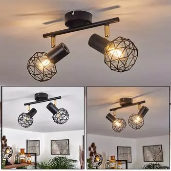 »Torano« Потолочный светильник с 2 лампами из металла черного и золотого цвета. hofstein, черный