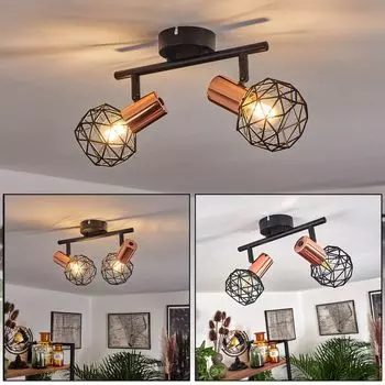 »Torano« Потолочный светильник с 2 лампами из металла черного и медного цвета. hofstein