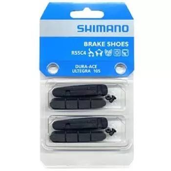 Тормозные колодки R55C4 для алюминиевых дисков 2 пары SHIMANO, черный / черный / черный