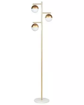 Торшер BELIANI, золото, металл и стекло, 160 см, 3-ламповый стеклянный абажур, сферической формы, длинный кабель с выключателем, украшение современной мебели для спальни и гостиной
