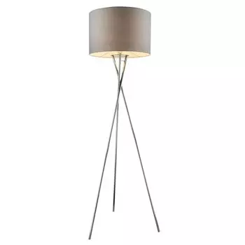 Торшер для гостиной с текстильным абажуром GUSTAV etc-shop, серебро