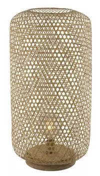 Торшер Globo Lighting из натурального бамбука, черный кабель ПВХ, ножной переключатель в кабеле, бамбуковая сетка, : 390 мм, В: 770 мм, длина кабеля 1700 мм, без 1x E27 60 Вт 230 В., бежевый