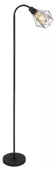 Торшер Globo Lighting металл черный матовый, металлическая сетка черная матовая, ножной переключатель в кабеле, флексографская печать, ДхШхВ: 370х220х1750мм, длина кабеля 1800мм, без 1x E27 40Вт 230В