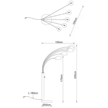 Торшер Globo Lighting, серебряный