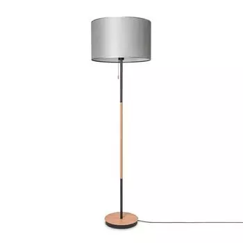 Торшер гостиная тканевый абажур настольная лампа текстильный абажур E27 ночник Paco Home, серый