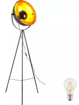 Торшер гостиная торшер светодиодный штатив промышленный черное золото ретро bmf-versand