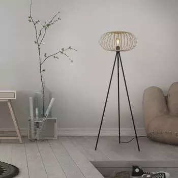 Торшер Just Light Racoon в естественном свете и черном цвете E27, коричневый