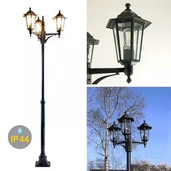 Торшер Kingston 3 лампочки черный Dapo Leuchten