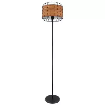 Торшер, клетка, имитация дерева, черный, коричневый, В 160 см etc-shop