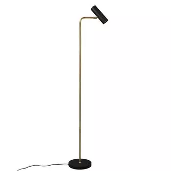 Торшер, латунь, матовая черная, подвижное пятно, В 151 см etc-shop, золото